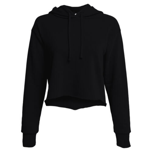 Women's Sueded Raw Edge Crop Hoodie Thumbnail