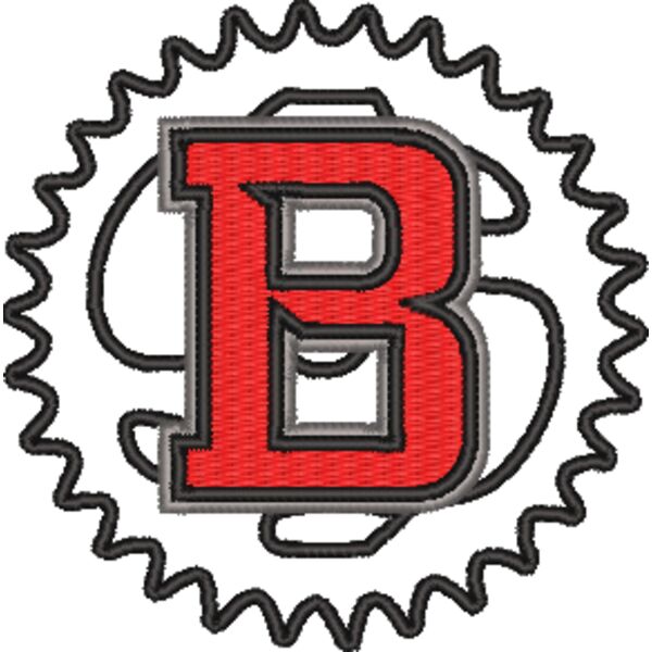 Embroidered Cog Outline Black Thumbnail